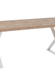 Table Zigzag Wood/Metal Natural/White - vivahabitat.com