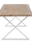 Table Zigzag Wood/Metal Natural/White - vivahabitat.com