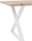 Table Zigzag Wood/Metal Natural/White - vivahabitat.com