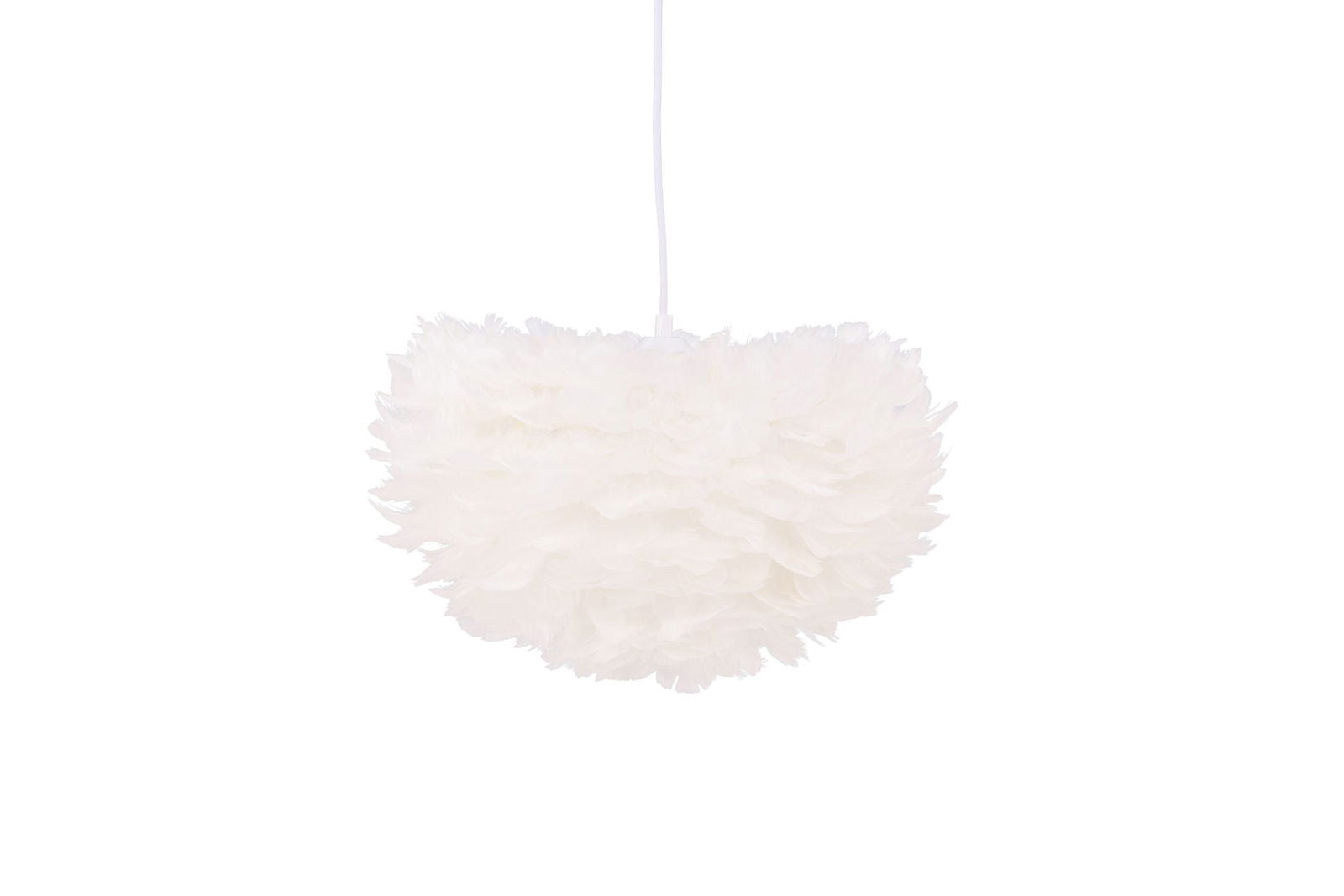 Venture Home Nicola - Medium Pendant Lamp - White / White artificial feather - vivahabitat.com