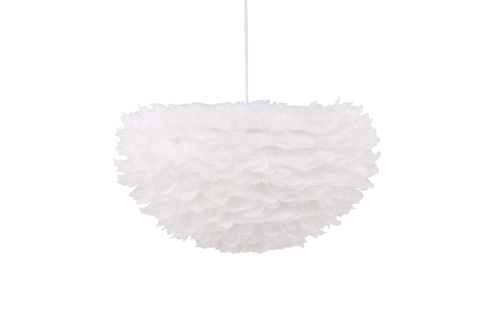 Venture Home Nicola - Large Pendant Lamp - White / White artificial feather - vivahabitat.com