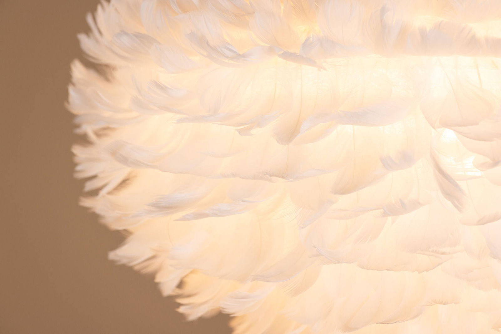 Venture Home Nicola - Large Pendant Lamp - White / White artificial feather - vivahabitat.com