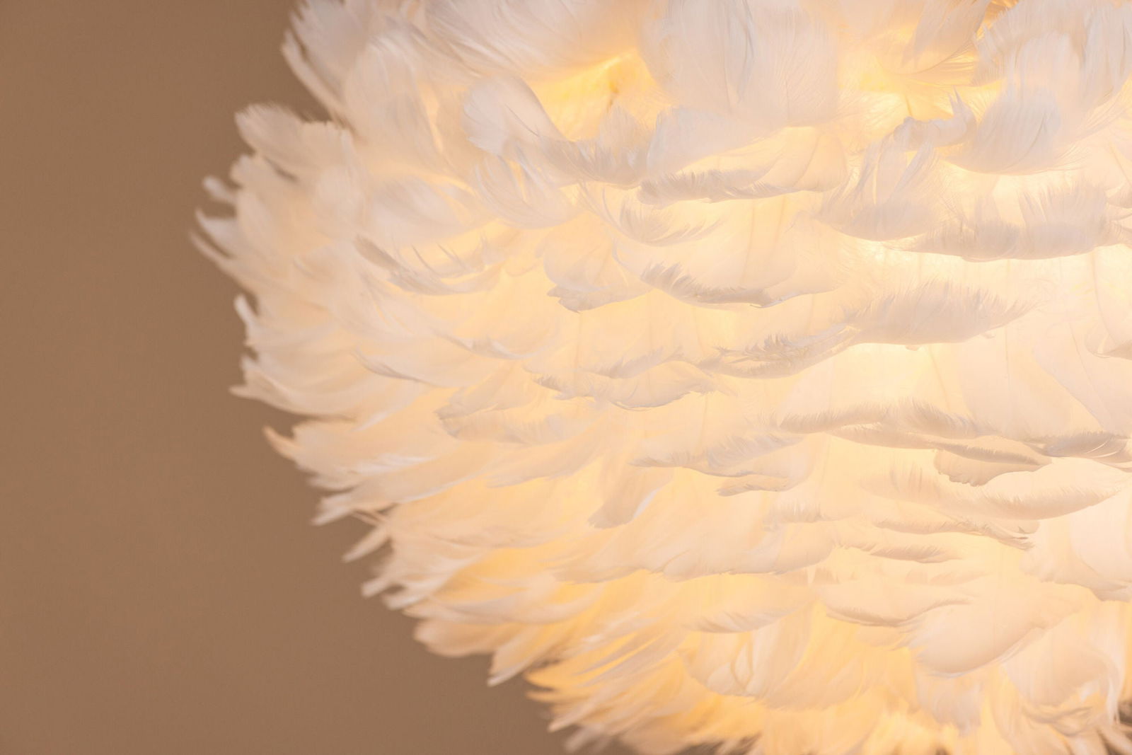 Venture Home Nicola - Medium Pendant Lamp - White / White artificial feather - vivahabitat.com