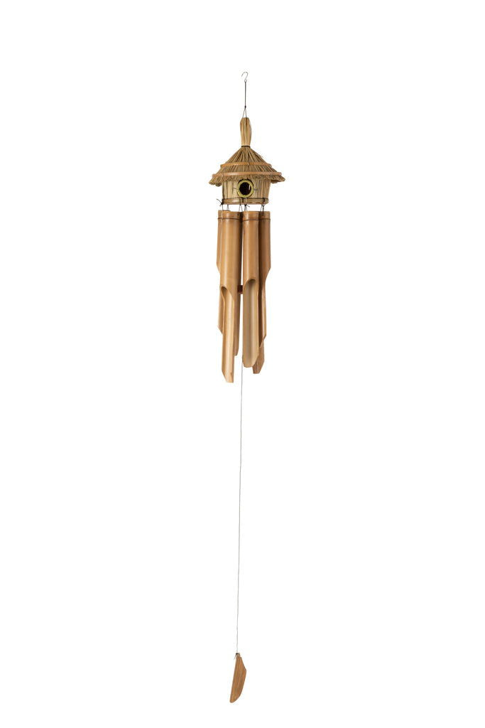 Wind Chime Bird House Bamboo Natural Medium - vivahabitat.com