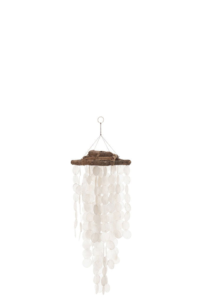 Wind Chime Round Shells White - vivahabitat.com