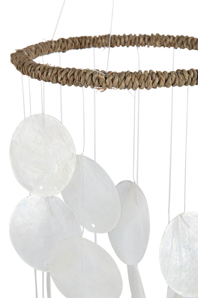 Windchime Scales Round Shell White - vivahabitat.com