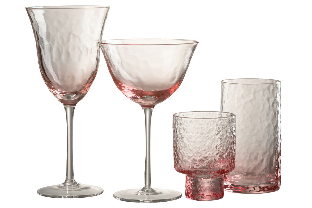 Wine Glass Irregular Glass Pink - vivahabitat.com