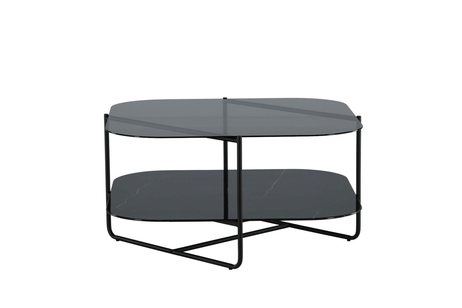 Venture Home un-line Sofa Table Black/Smoked Glass/black Glass Marble - vivahabitat.com