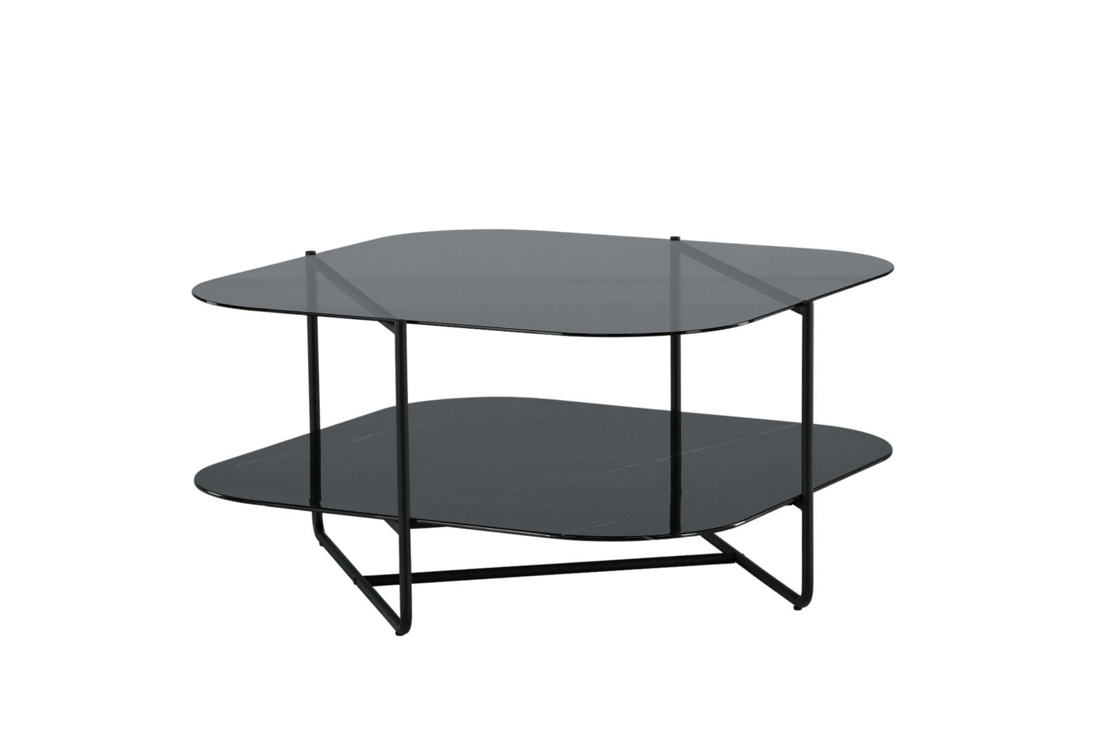 Venture Home un-line Sofa Table Black/Smoked Glass/black Glass Marble - vivahabitat.com