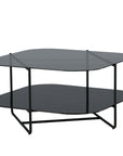 Venture Home un-line Sofa Table Black/Smoked Glass/black Glass Marble - vivahabitat.com