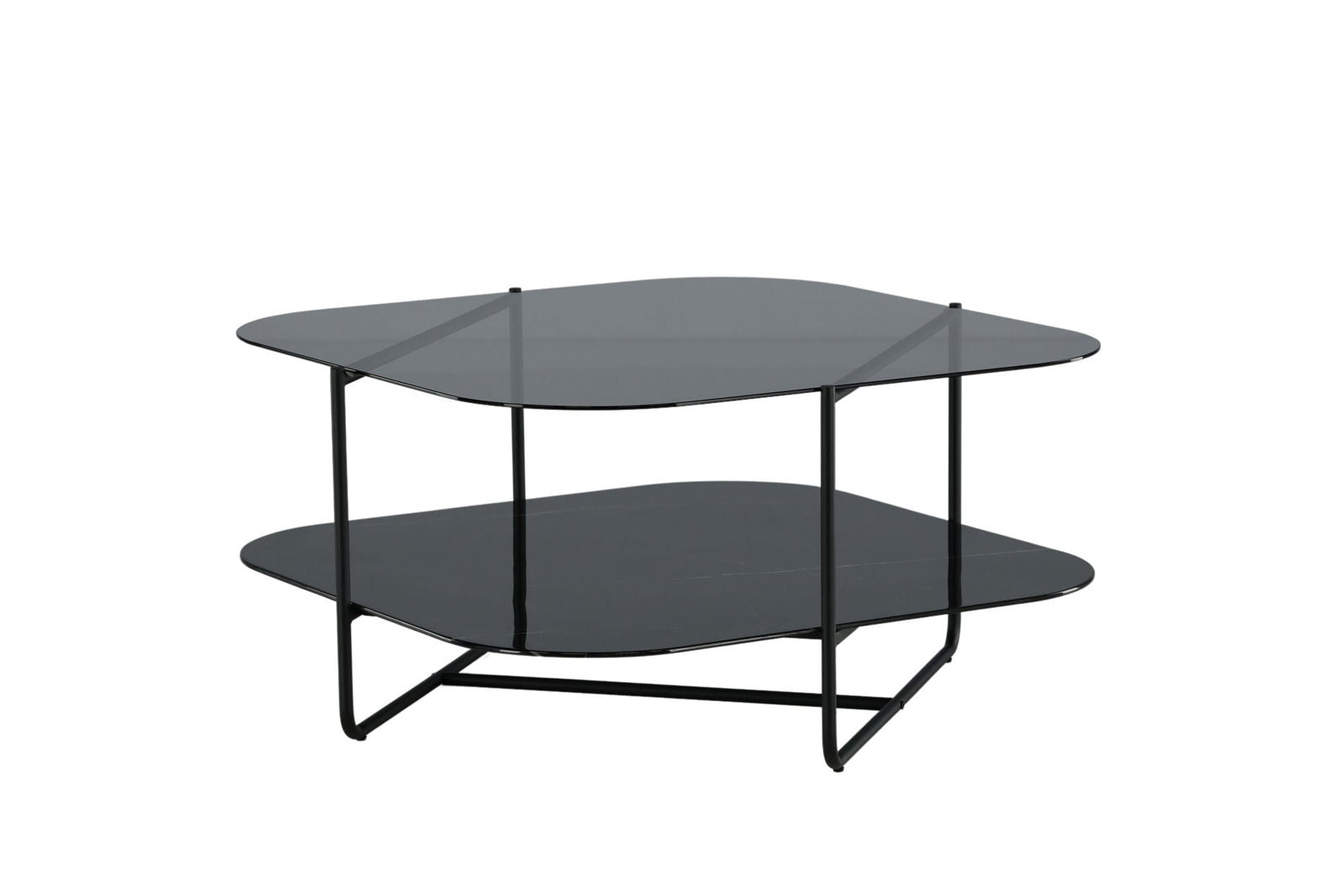 Venture Home un-line Sofa Table Black/Smoked Glass/black Glass Marble - vivahabitat.com