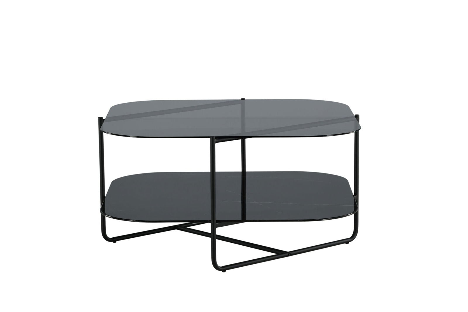 Venture Home un-line Sofa Table Black/Smoked Glass/black Glass Marble - vivahabitat.com