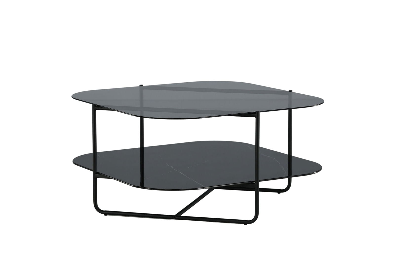 Venture Home un-line Sofa Table Black/Smoked Glass/black Glass Marble - vivahabitat.com