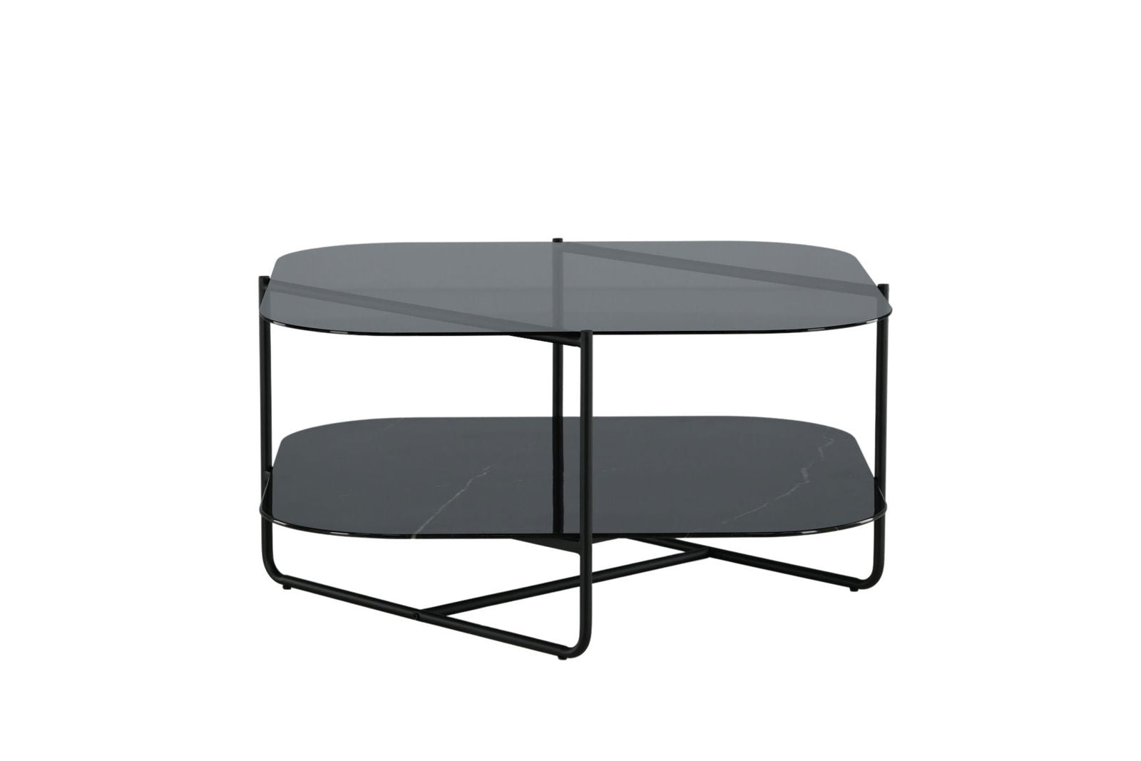 Venture Home un-line Sofa Table Black/Smoked Glass/black Glass Marble - vivahabitat.com