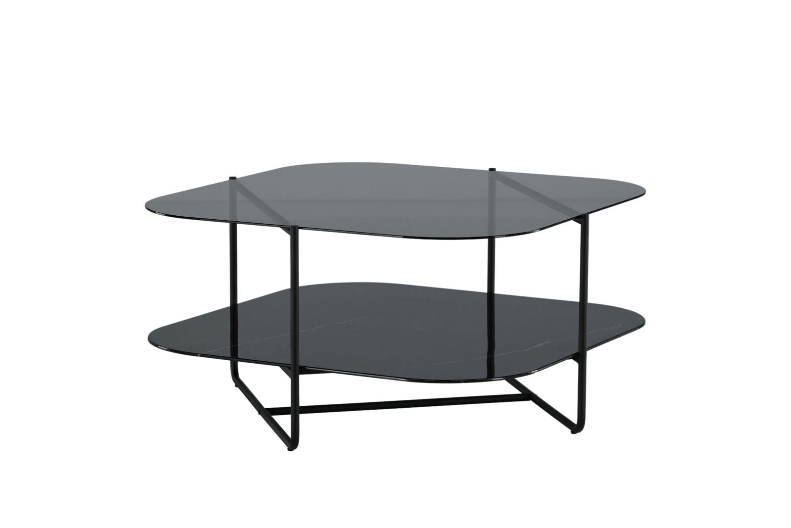 Venture Home un-line Sofa Table Black/Smoked Glass/black Glass Marble - vivahabitat.com