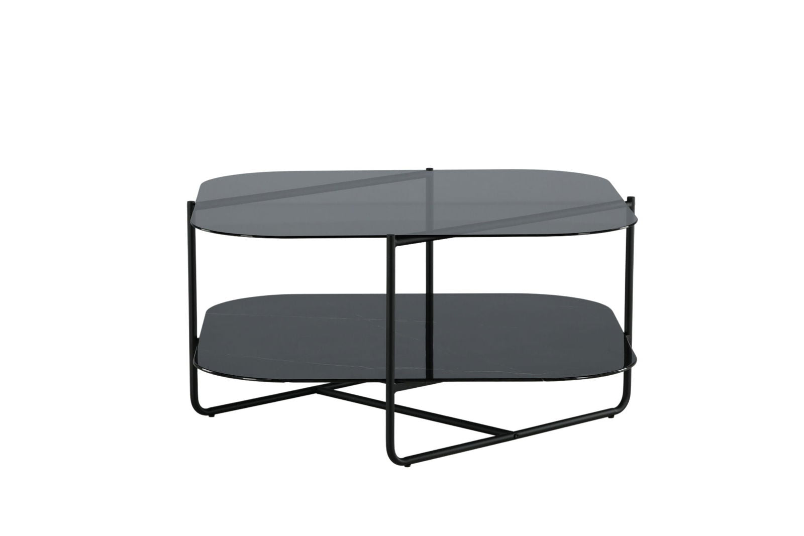 Venture Home un-line Sofa Table Black/Smoked Glass/black Glass Marble - vivahabitat.com