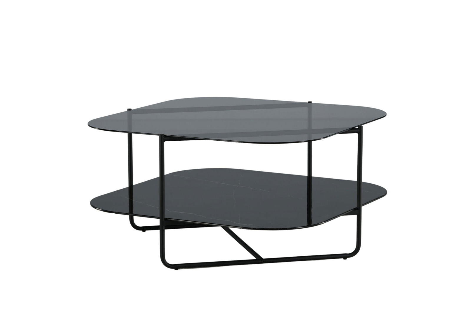 Venture Home un-line Sofa Table Black/Smoked Glass/black Glass Marble - vivahabitat.com