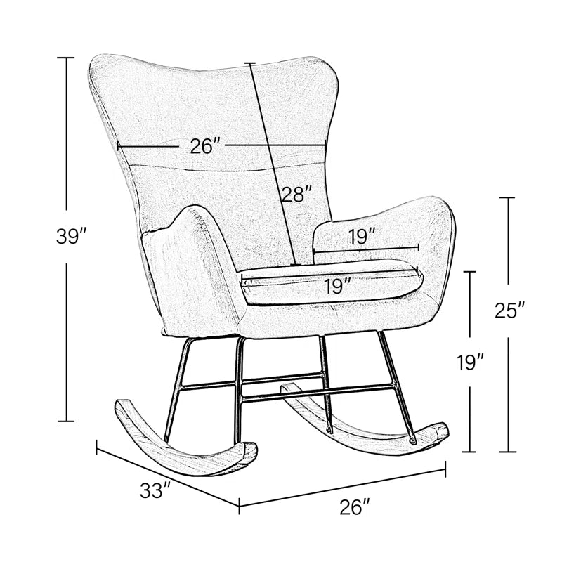 Meno 26&#39;&#39;Wide Modern Stylish Upholstered Arms Nursery Rocking Accent Chair - USA shipping only - vivahabitat.com