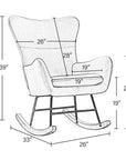 Meno 26''Wide Modern Stylish Upholstered Arms Nursery Rocking Accent Chair - USA shipping only - vivahabitat.com