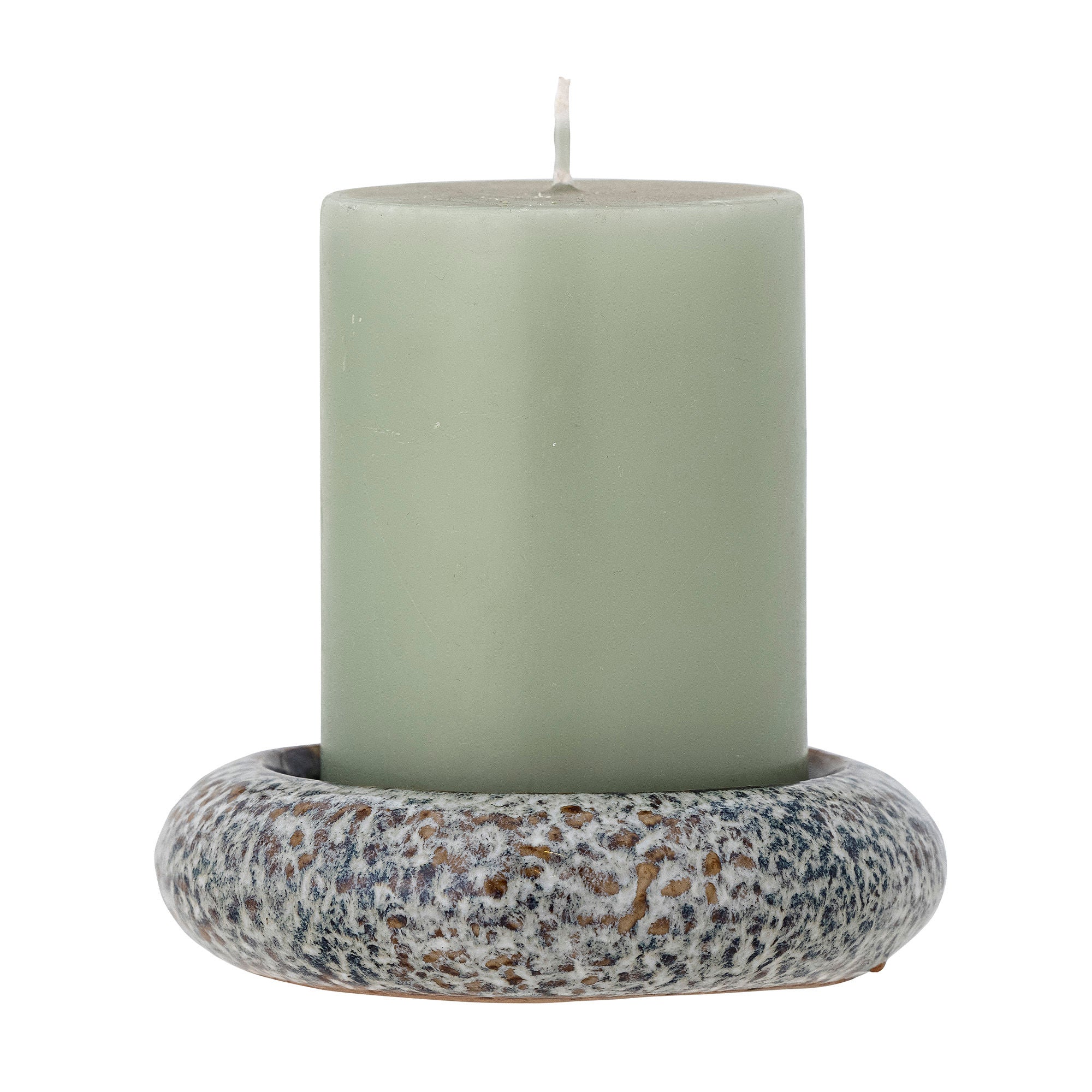 Bloomingville Oshin Candle Holder, Grey, Stoneware - vivahabitat.com