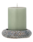 Bloomingville Oshin Candle Holder, Grey, Stoneware - vivahabitat.com