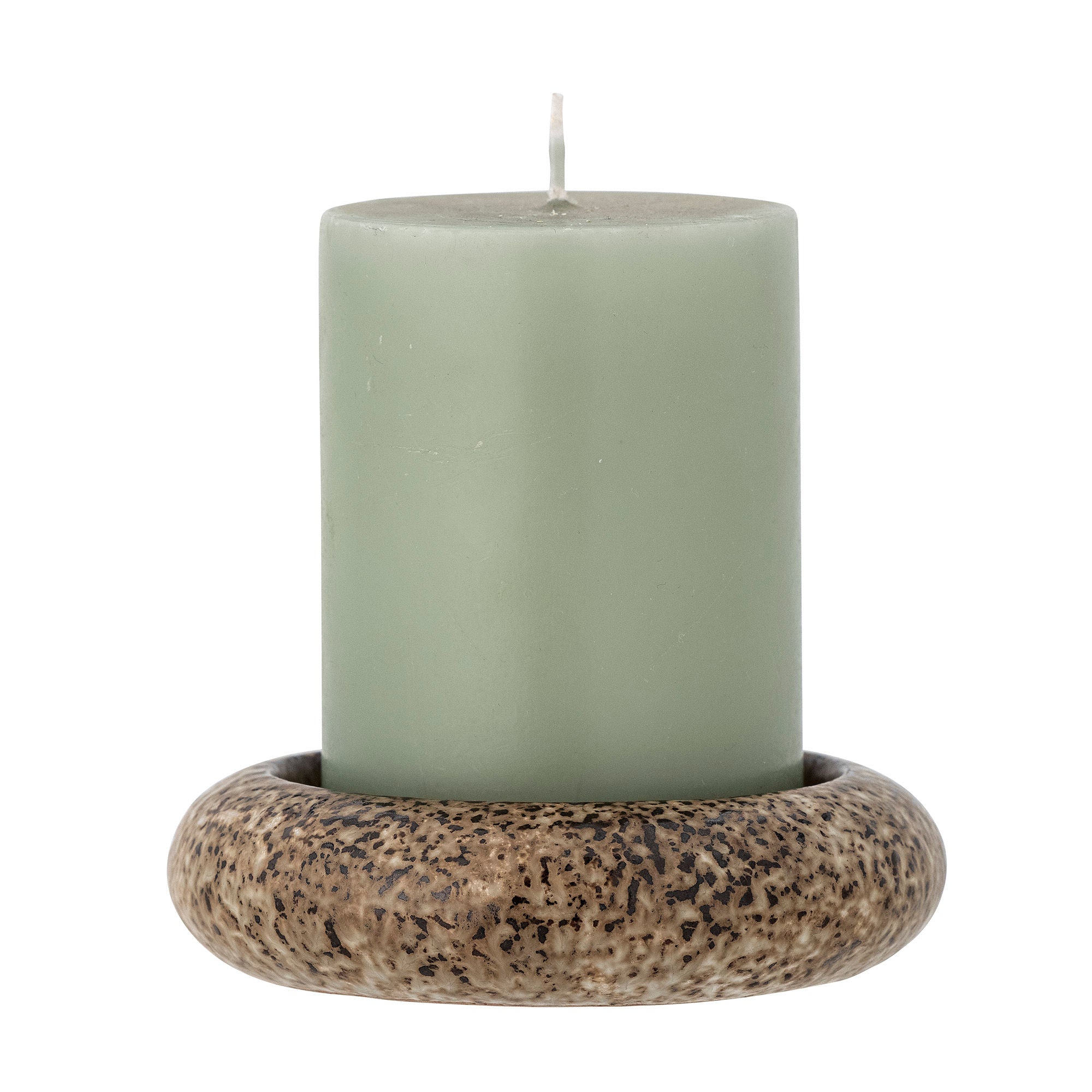 Bloomingville Oshin Candle Holder, Brown, Stoneware - vivahabitat.com