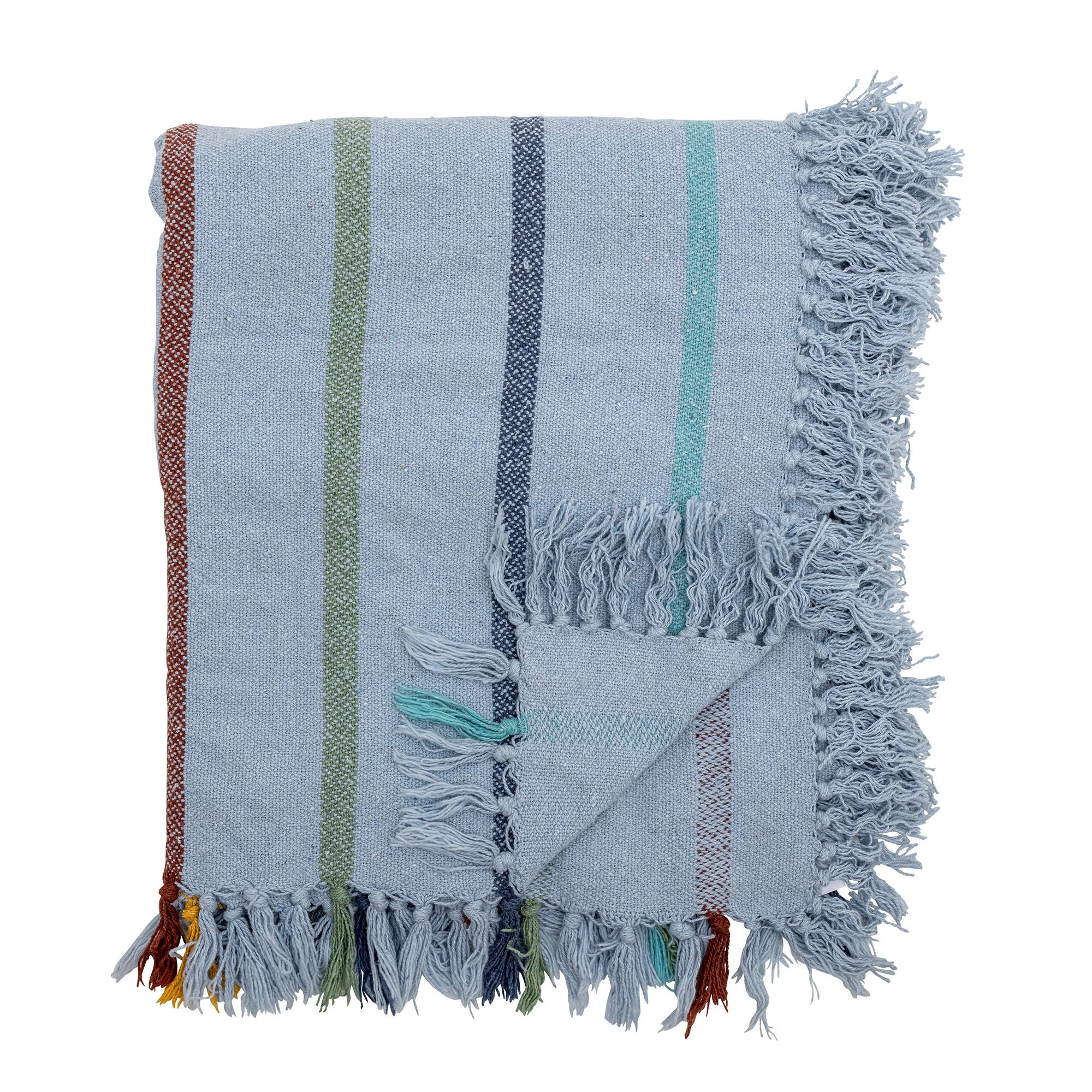 Bloomingville MINI Frey Throw, Blue, Recycled Cotton - vivahabitat.com