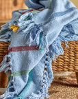 Bloomingville MINI Frey Throw, Blue, Recycled Cotton - vivahabitat.com