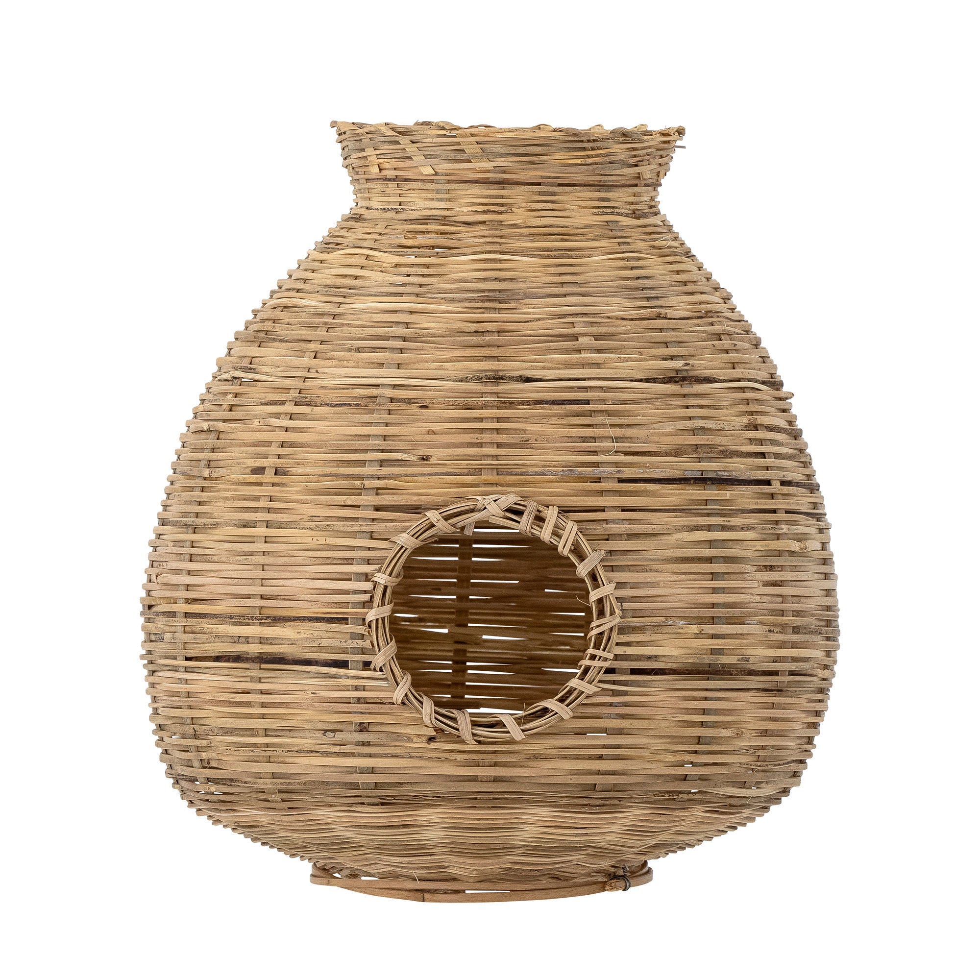 Bloomingville Ottine Lantern w/Glass, Nature, Bamboo - vivahabitat.com