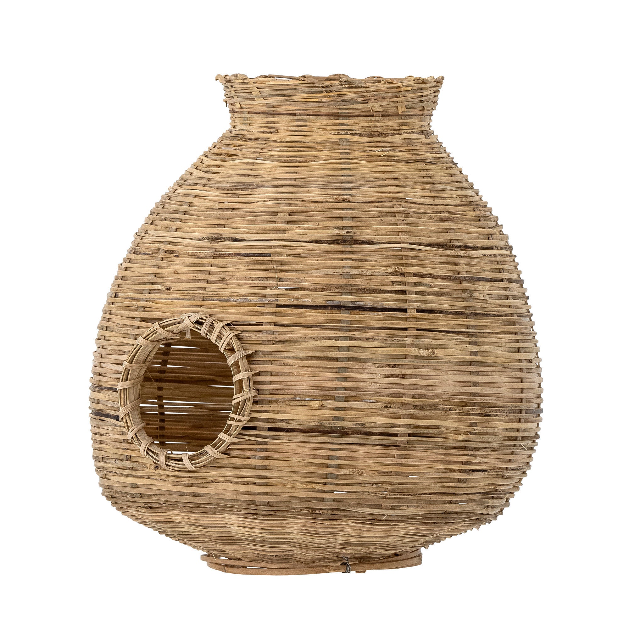 Bloomingville Ottine Lantern w/Glass, Nature, Bamboo - vivahabitat.com