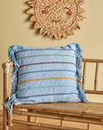 Bloomingville MINI Frey Cushion, Blue, Recycled Cotton - vivahabitat.com