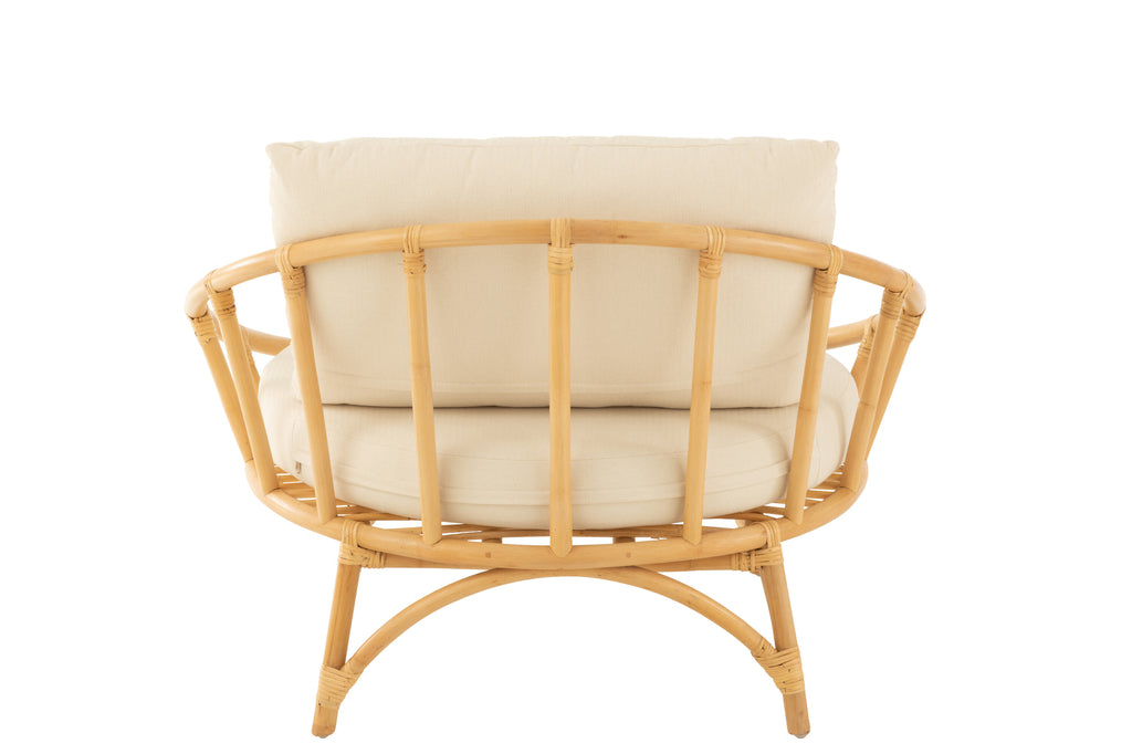 Chair+Cushion Rattan/Textile Natural/White - vivahabitat.com