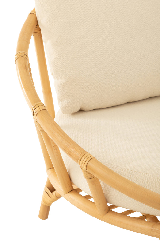 Chair+Cushion Rattan/Textile Natural/White - vivahabitat.com