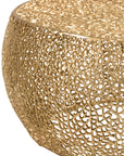 Coffee Table Round Coral Pattern Aluminium Gold - vivahabitat.com