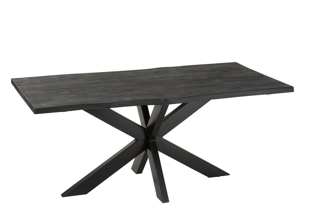 Dining Table Gerard Mango Wood Black - vivahabitat.com