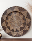 Large Natural Boho Chic & Japandi Black Wall Plate