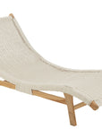 Lounger+Cushion Woven Plastic/Teak White - vivahabitat.com