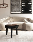 Modern Japandi Black Live Edge Solid Wood Low Table