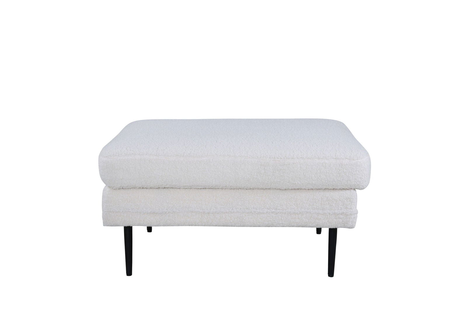 Venture Home Boom Ottoman - Black / white Teddy - vivahabitat.com